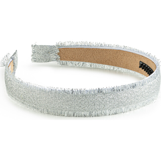 Dahlia Deconstructed Grosgrain Ribbon Headband, Silver