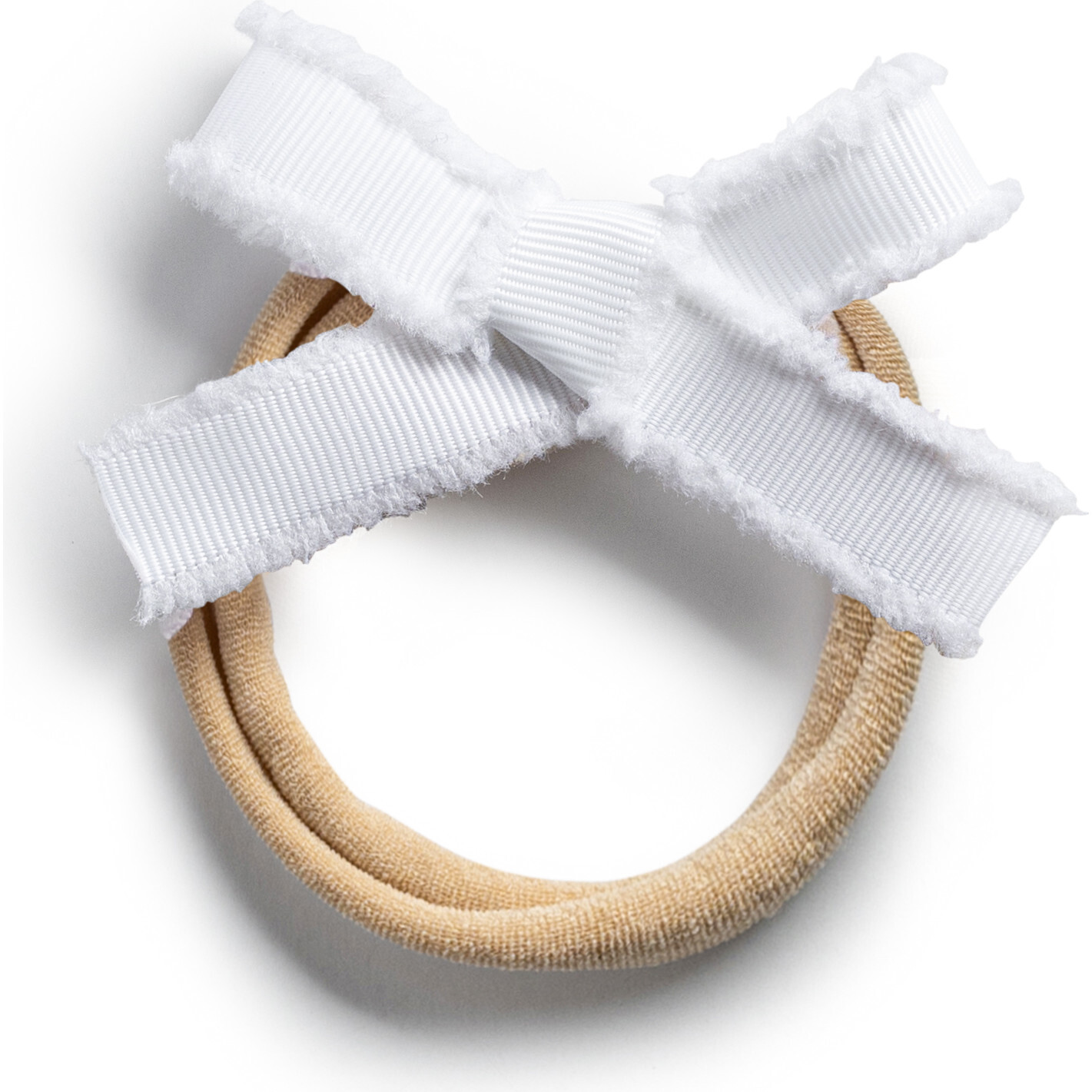 Dahlia Deconstructed Grosgrain Ribbon Baby Band, White - Hair Accessories - 1