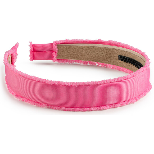 Dahlia Deconstructed Grosgrain Ribbon Headband, Hot Pink