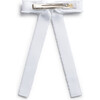 Dahlia Deconstructed Grosgrain Ribbon Long Tail Clip, White - Hair Accessories - 2