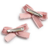 Dahlia Deconstructed Grosgrain Ribbon Double Clip Set, Mauve - Hair Accessories - 2