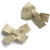 Dahlia Deconstructed Grosgrain Ribbon Double Clip Set, Gold - Hair Accessories - 1 - thumbnail