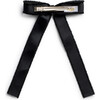 Dahlia Deconstructed Grosgrain Ribbon Long Tail Clip, Black - Hair Accessories - 2