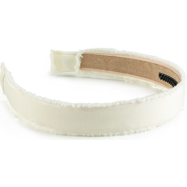 Dahlia Deconstructed Grosgrain Ribbon Headband, Ivory