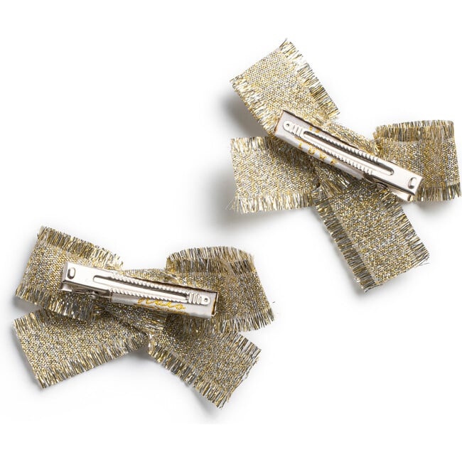 Dahlia Deconstructed Grosgrain Ribbon Double Clip Set, Gold