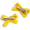 Dahlia Deconstructed Grosgrain Ribbon Double Clip Set, Yellow - Hair Accessories - 2