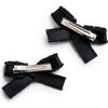 Dahlia Deconstructed Grosgrain Ribbon Double Clip Set, Black - Hair Accessories - 2