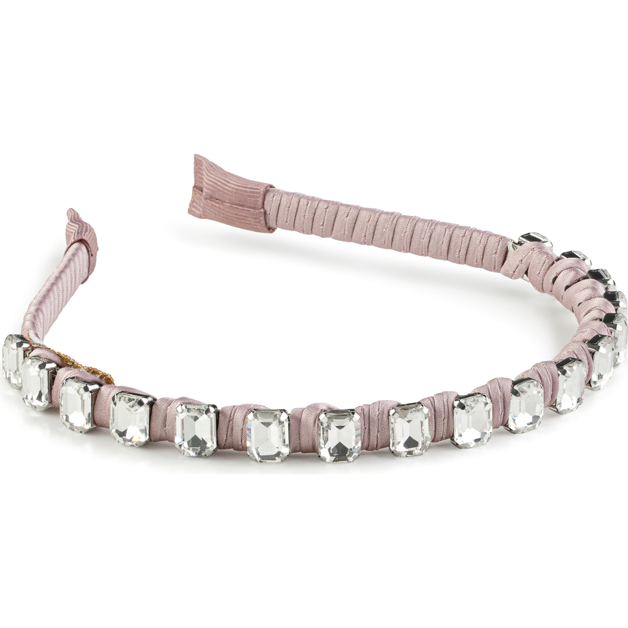 Crystal Satin Headband, Mauve - Hair Accessories - 1