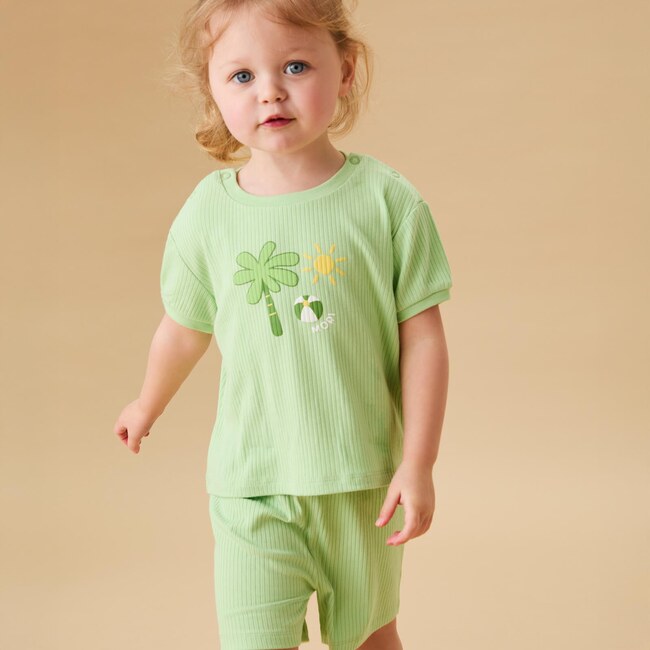 Tropical Ribbed T-Shirt & Shorts