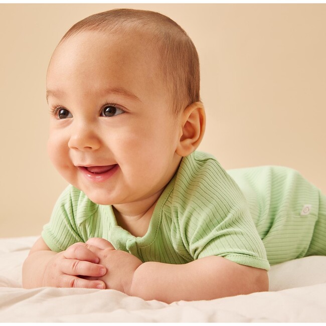 Ribbed Summer Zip Up Sleepsuit - Pajamas - 3