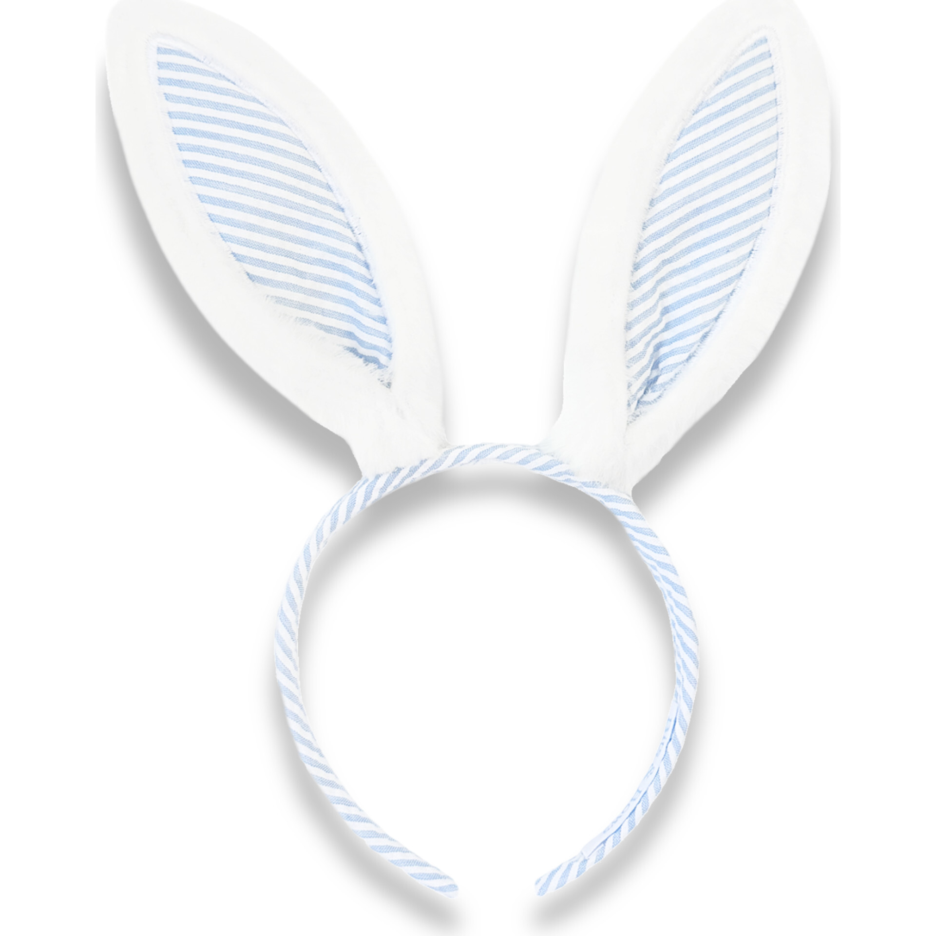 Seersucker Bunny Ears, Blue - Headbands - 1