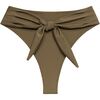 Paula Tie-Up Bikini Bottom, Khaki - Two Pieces - 1 - thumbnail
