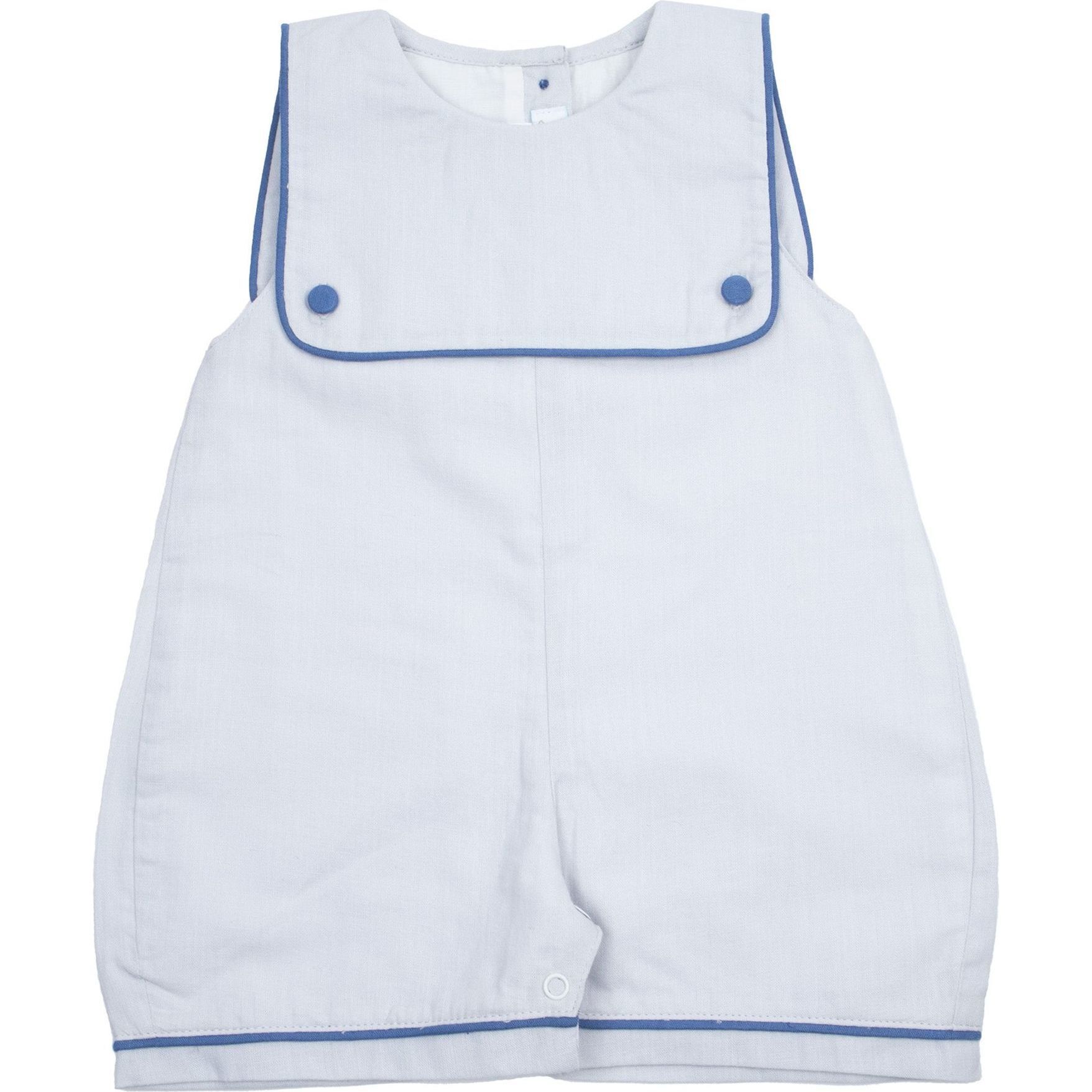Oliver Nautical Linen One Piece, Grey - Rompers - 1