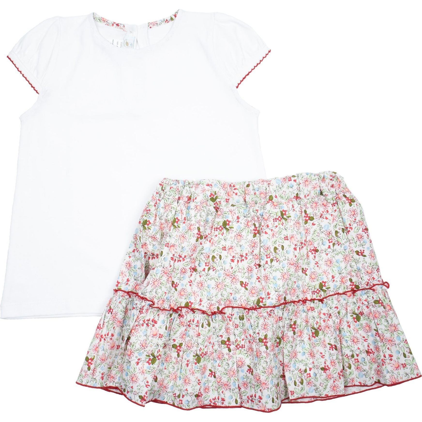 Floral Ruffle Skort Set, Pink Multi - Skirts - 1