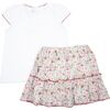 Floral Ruffle Skort Set, Pink Multi - Skirts - 1 - thumbnail