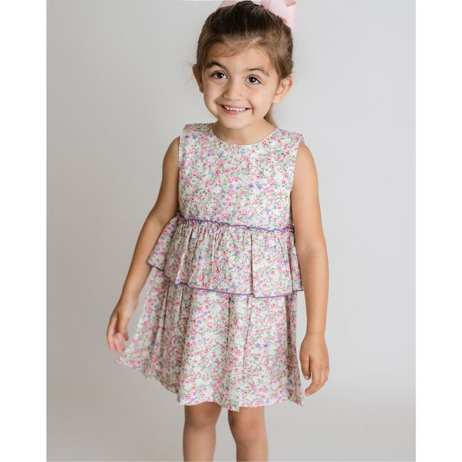 Floral Peplum Dress, Lilac Multi - Dresses - 2