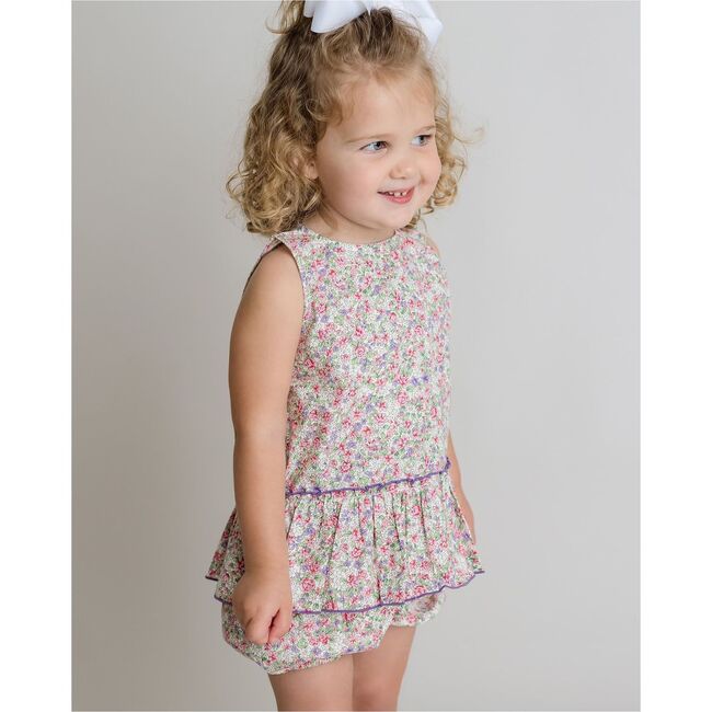 Floral Peplum Short Set, Lilac Multi - Mixed Apparel Set - 2
