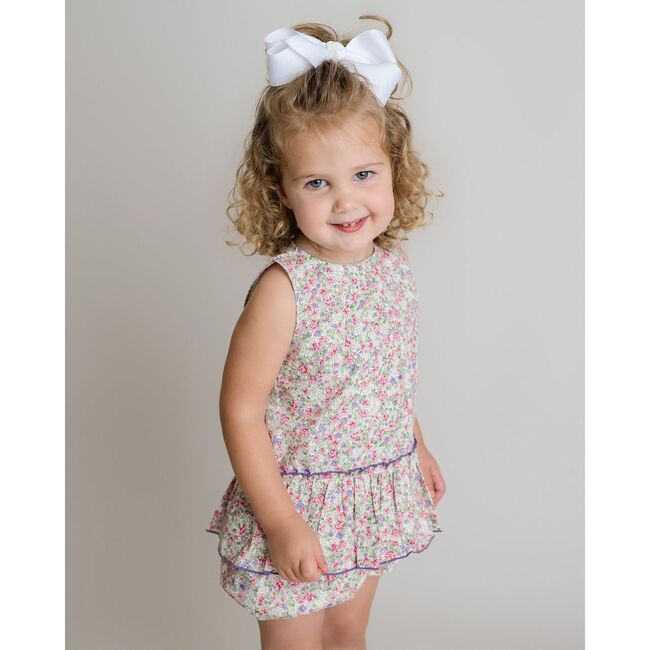 Floral Peplum Short Set, Lilac Multi - Mixed Apparel Set - 3