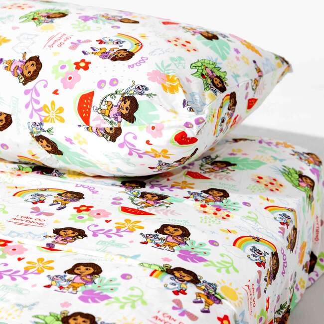 Dora: Tropical Dreams Bamboo Full Sheet Set, White - Sheets - 1