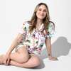 Dora: Tropical Dreams Bamboo Women's Pajama Short Set, White - Pajamas - 4