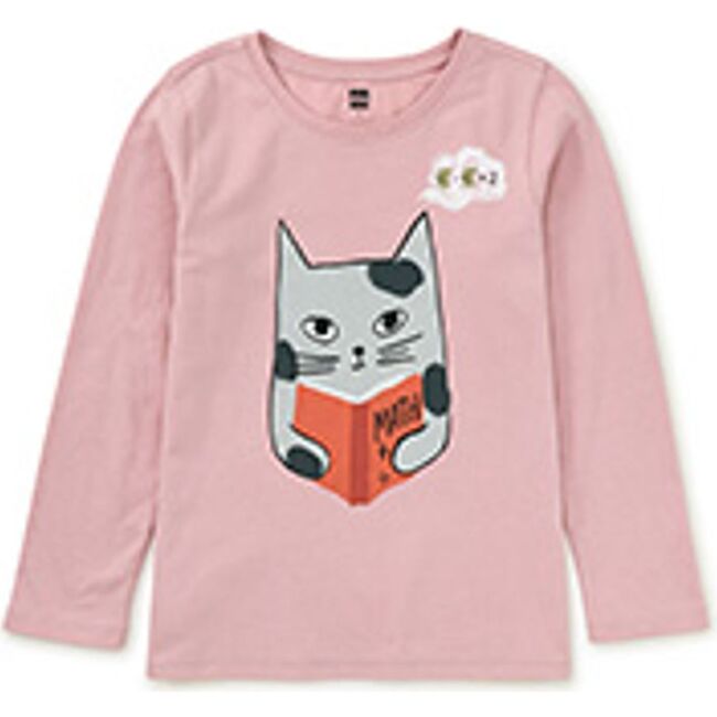 Tea Collection x Maisonette Smarty Cat Double Sided Tee, Zephyr - T-Shirts - 1