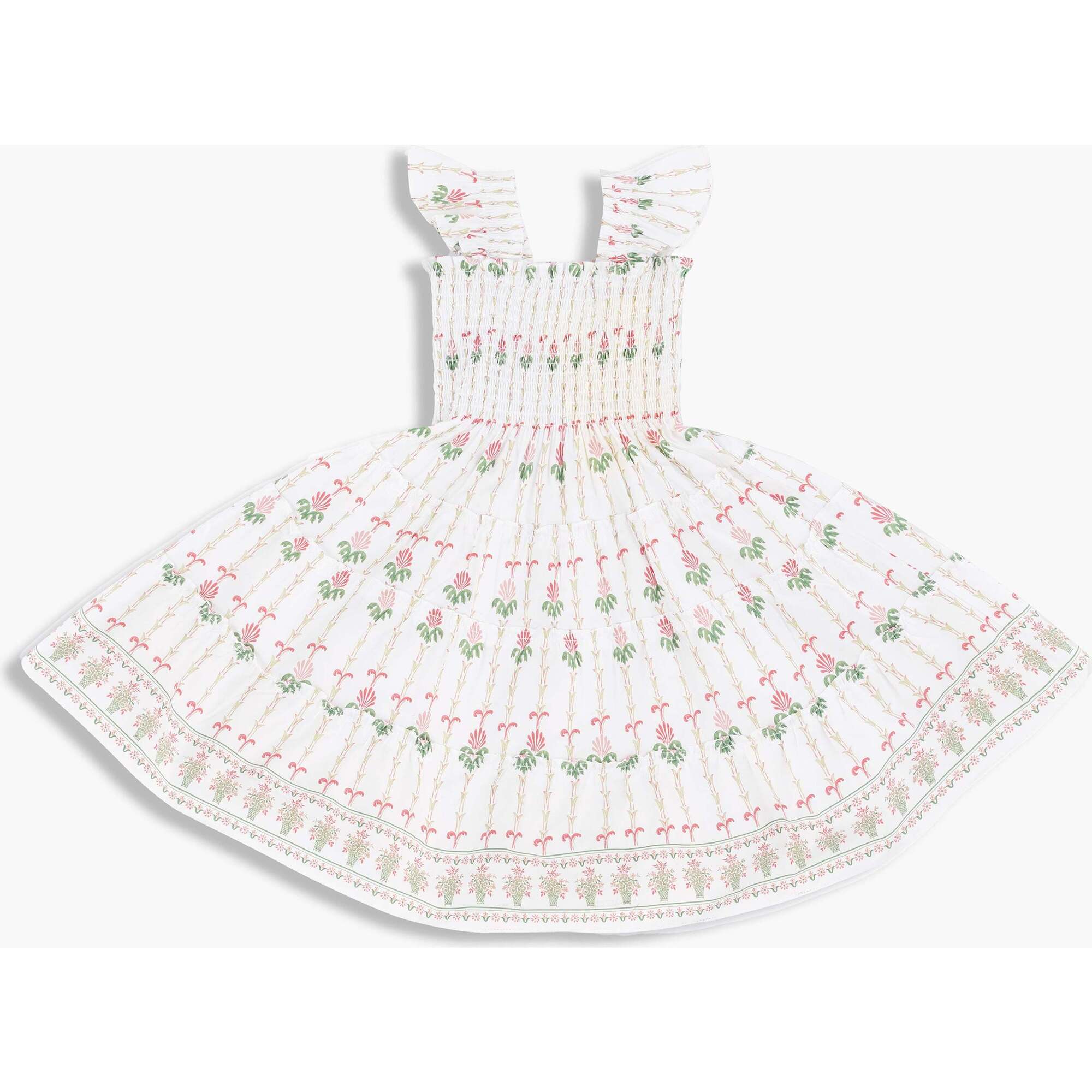 The Tiny Ellie Nap Dress, White Trailing Fern - Dresses - 1