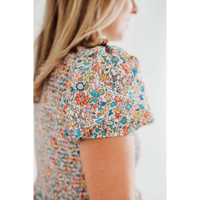 Kendall Womens Smocked Dress, Floral - Dresses - 4