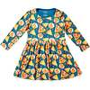 Stretchy Long Sleeve Twirl Dress, Pizza Party - Dresses - 1 - thumbnail
