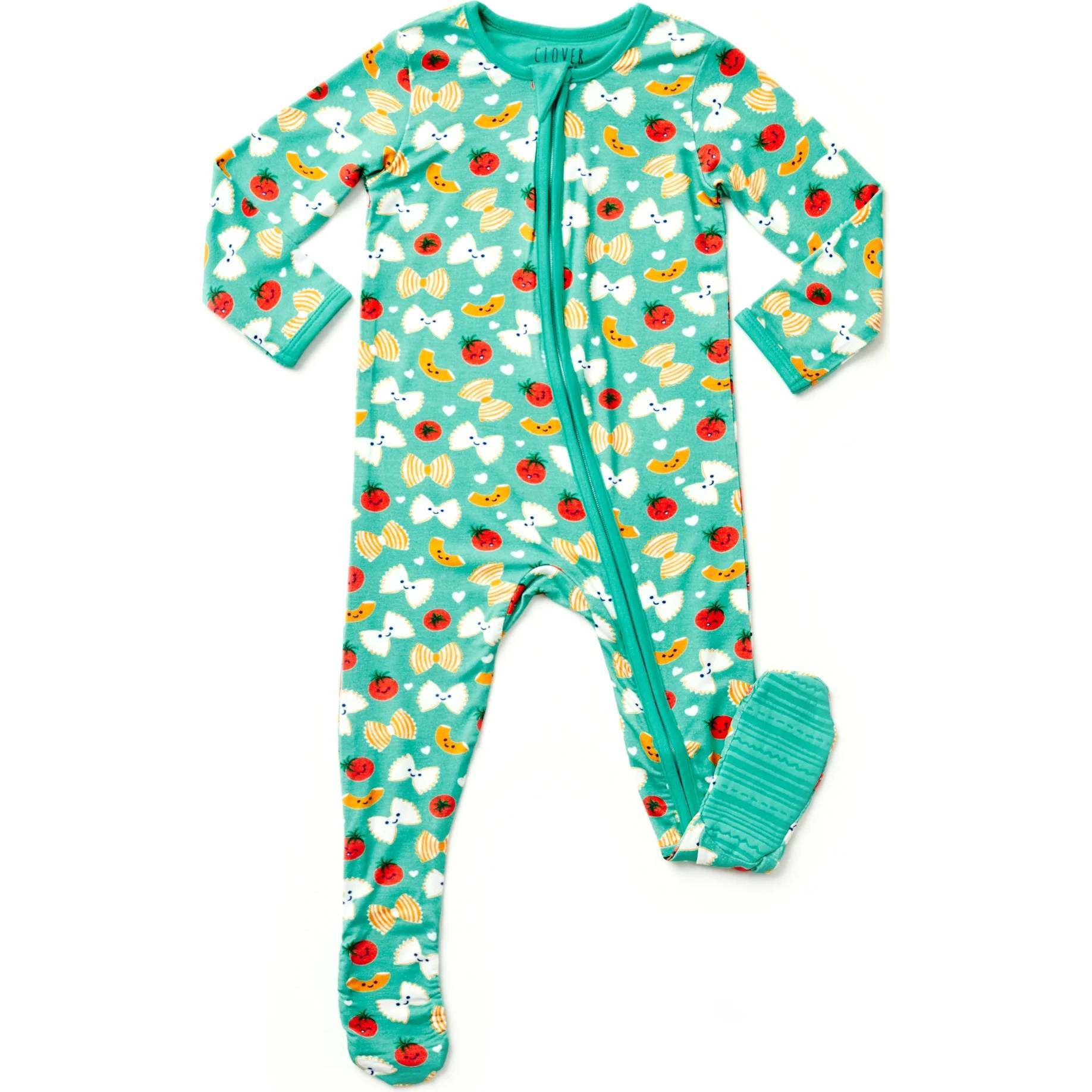 Soft & Stretchy Zipper Footie, Pasta Night - Footie Pajamas - 1