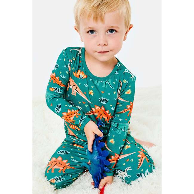 Long Sleeve Pajama Set, Dinosaur Jungle - Pajamas - 2