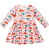 Stretchy Long Sleeve Twirl Dress, Dinosaur Garden - Dresses - 1 - thumbnail