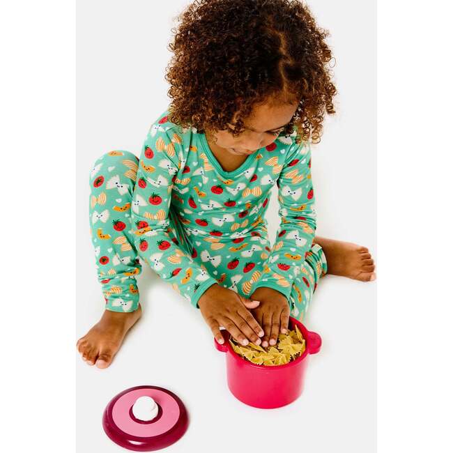 Long Sleeve Pajama Set, Pasta Night - Pajamas - 3