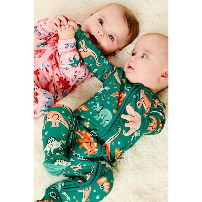 Soft & Stretchy Zipper Footie, Dinosaur Jungle - Footie Pajamas - 2