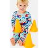 Long Sleeve Pajama Set, Construction Blue - Pajamas - 3