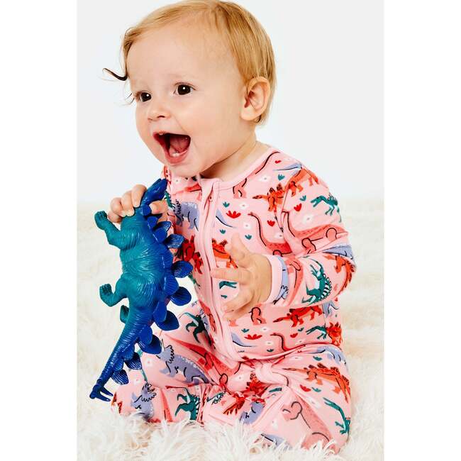 Soft & Stretchy Zipper Footie, Dinosaur Garden - Footie Pajamas - 3