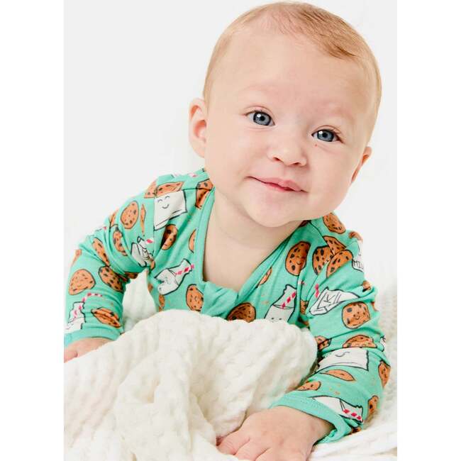 Soft & Stretchy Zipper Footie, Milk and Cookies - Footie Pajamas - 3