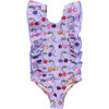 Girls Katniss Suit, Lavender Cherry - One Pieces - 1 - thumbnail