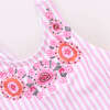 Girls Sutton Suit, Pink Faux Embriodery Stripe - One Pieces - 3