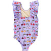 Girls Katniss Suit, Lavender Cherry - One Pieces - 3