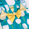 Girls Liv Bow Suit, White Tulips - One Pieces - 4