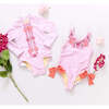 Girls Sutton Suit, Pink Faux Embriodery Stripe - One Pieces - 6