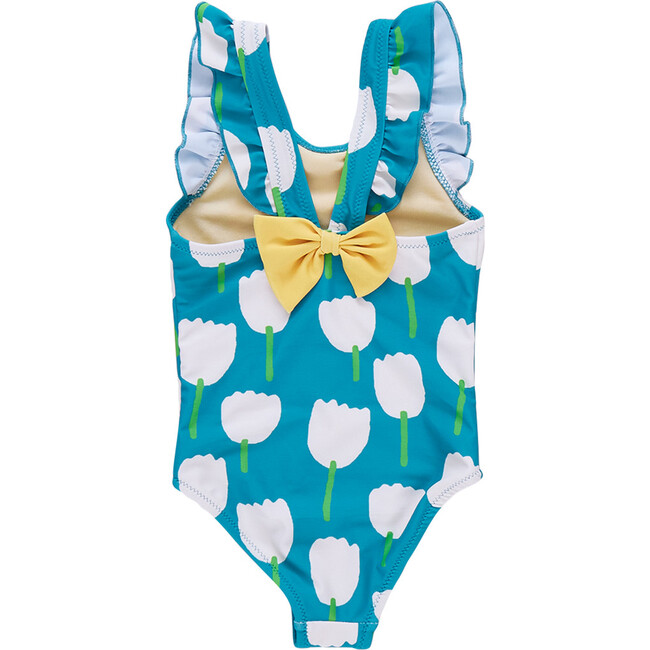 Girls Liv Bow Suit, White Tulips - One Pieces - 6