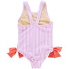 Girls Sutton Suit, Pink Faux Embriodery Stripe - One Pieces - 7