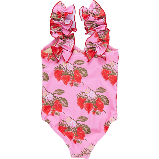 Girls Via Suit, Pink Wild Strawberries - One Pieces - 5
