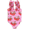 Girls Via Suit, Pink Wild Strawberries - One Pieces - 5