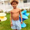 Boys Swim Trunk, Blue Stripe - Swim Trunks - 2
