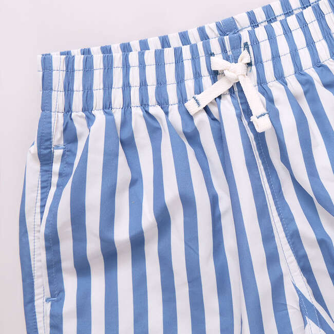 Boys Swim Trunk, Blue Stripe - Swim Trunks - 3