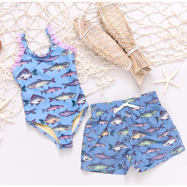 Boys Swim Trunk, Bluestone Multi Fishies - Swim Trunks - 3