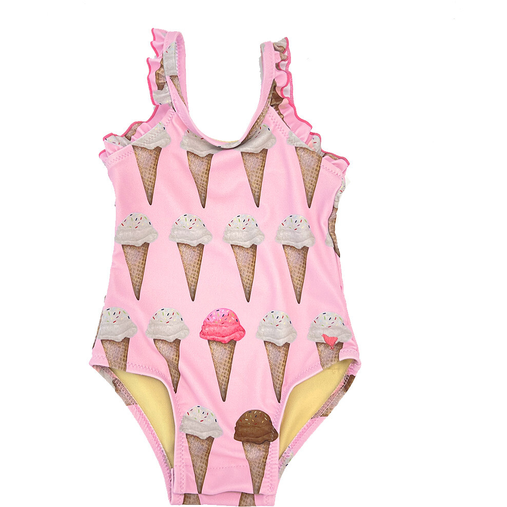 Baby Girls Claire Suit, Neapolitan Ice Cream Cones - One Pieces - 1