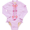 Baby Girls Arden Suit, Pink Faux Embroidery Stripe - One Pieces - 1 - thumbnail